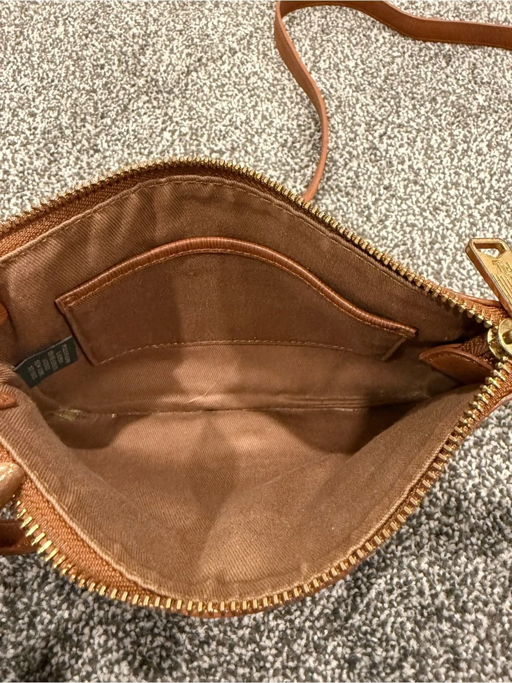 Ralph Lauren Leather Crossbody Bag in Cognac